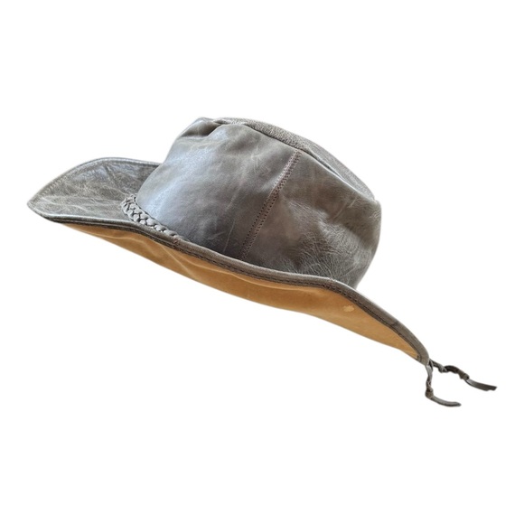 Vintage Leather Outback Made In Mexico Crocodile Dundee Style Hat - Picture 1 of 4